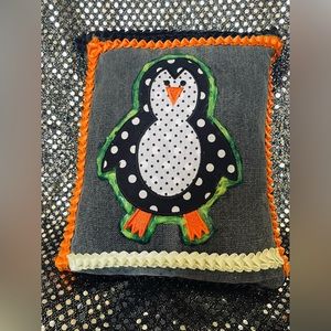 Hand Crafted Glow In The Dark Penguin Pillow Children